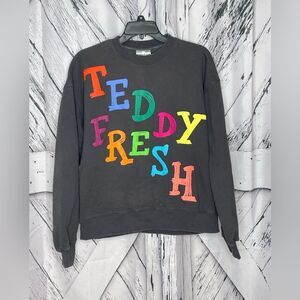 Teddy Fresh Puffy Paint Crewneck Sweatshirt S RARE